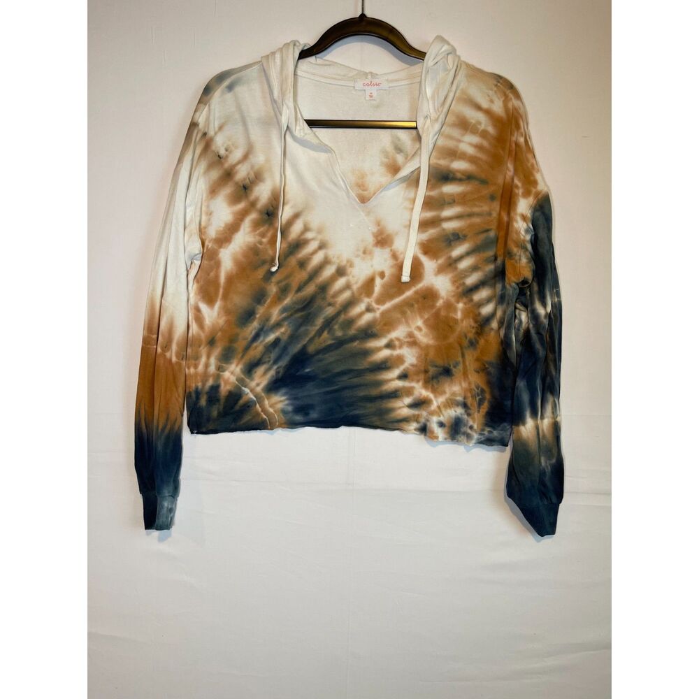 Colsie Tie Dye Cropped Hoodie Sweatshirt Womens Size Medium M